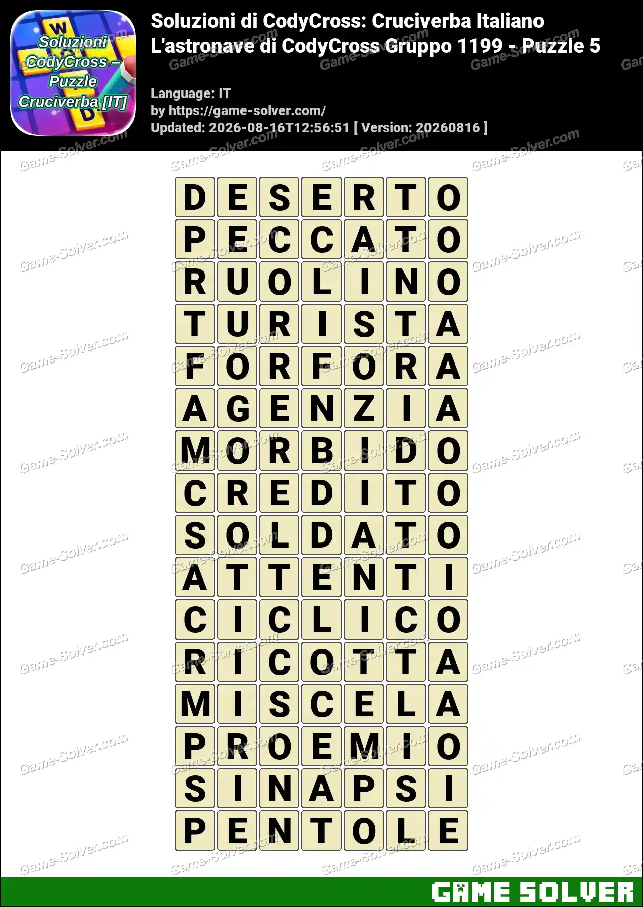 Soluzioni di CodyCross: Cruciverba Italiano L’astronave di CodyCross Gruppo 1199 – Puzzle 5